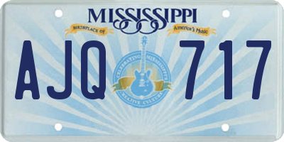 MS license plate AJQ717