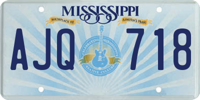 MS license plate AJQ718