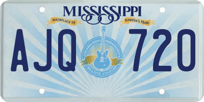 MS license plate AJQ720