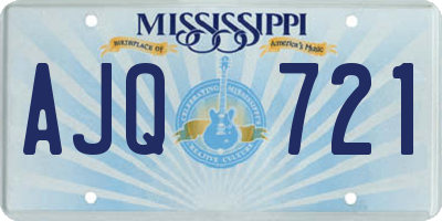 MS license plate AJQ721