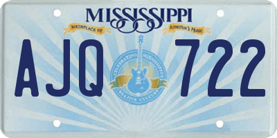 MS license plate AJQ722