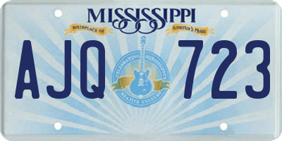 MS license plate AJQ723