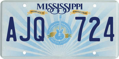 MS license plate AJQ724
