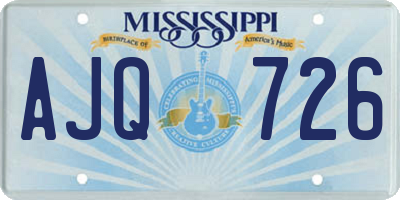MS license plate AJQ726