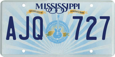 MS license plate AJQ727