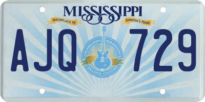 MS license plate AJQ729