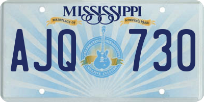 MS license plate AJQ730