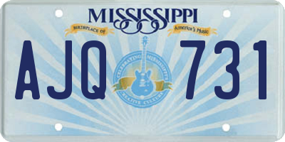 MS license plate AJQ731