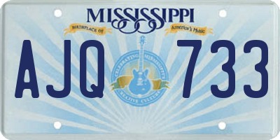 MS license plate AJQ733
