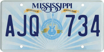 MS license plate AJQ734