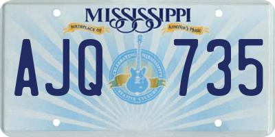 MS license plate AJQ735