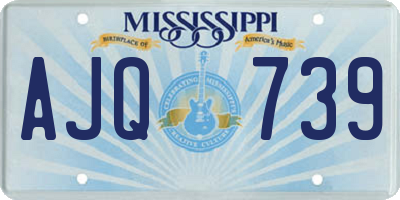 MS license plate AJQ739