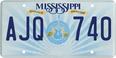 MS license plate AJQ740