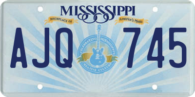MS license plate AJQ745