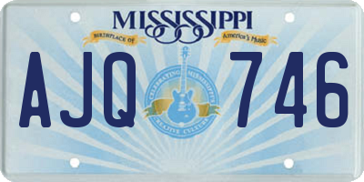 MS license plate AJQ746