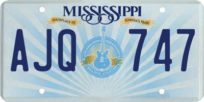 MS license plate AJQ747
