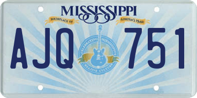 MS license plate AJQ751