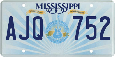 MS license plate AJQ752