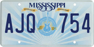 MS license plate AJQ754