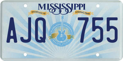 MS license plate AJQ755