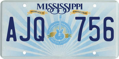 MS license plate AJQ756