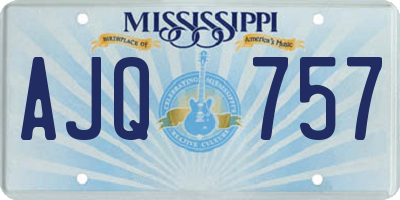 MS license plate AJQ757