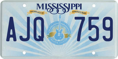 MS license plate AJQ759