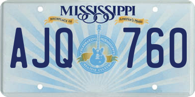 MS license plate AJQ760