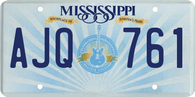 MS license plate AJQ761