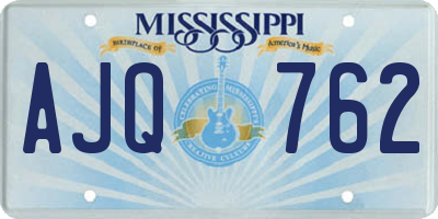MS license plate AJQ762