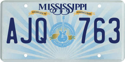 MS license plate AJQ763