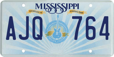 MS license plate AJQ764
