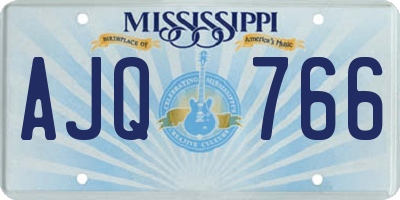 MS license plate AJQ766