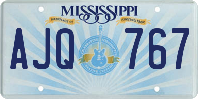 MS license plate AJQ767