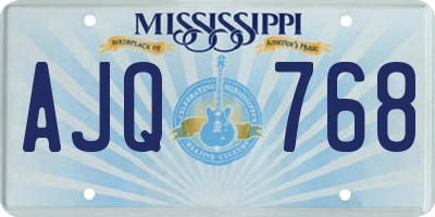 MS license plate AJQ768