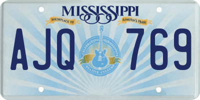 MS license plate AJQ769
