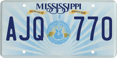 MS license plate AJQ770