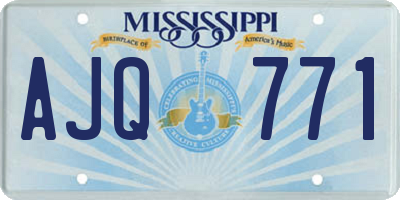 MS license plate AJQ771
