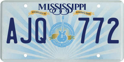 MS license plate AJQ772