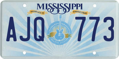 MS license plate AJQ773