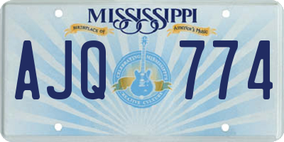 MS license plate AJQ774