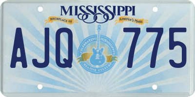 MS license plate AJQ775