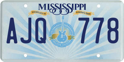 MS license plate AJQ778