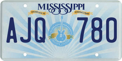MS license plate AJQ780