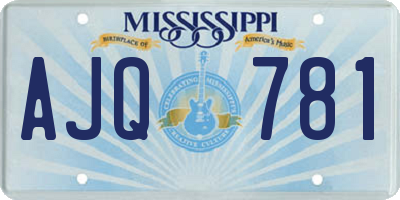 MS license plate AJQ781