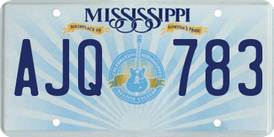 MS license plate AJQ783