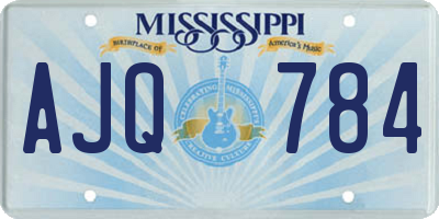 MS license plate AJQ784