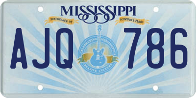 MS license plate AJQ786