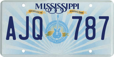 MS license plate AJQ787