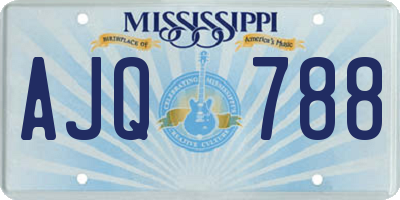 MS license plate AJQ788